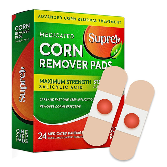 Corn Removers for Feet & Toes, Corn Removers with Salicylic Acid, Corn Removers for Toes Pads, Foot Corn Remover & Callous Remover, Corn Pads for Toes & Feet, 24 Pack