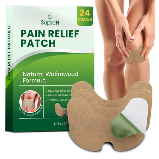 Pain Relief Patches, Knee Pain Relief Patch, Pain Patches with Herbal Ingredients, Heat Patches for Pain Relief and Inflammation, ICY Hot Patches Knee Pain Patch, Back Pain Joint Pain Relief, 24 PCs