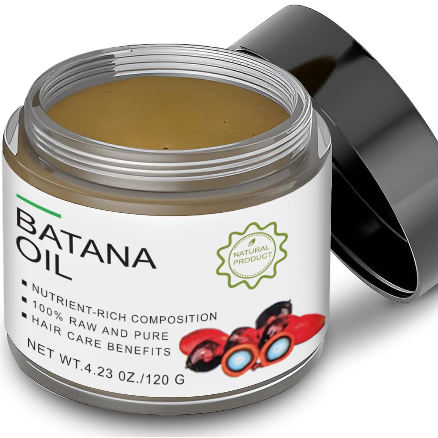 Organic Batana Oil for Hair Growth: 100% Natural Unrefined Batana Oil from Honduras as Hair Mask by Dr. Sebi - Hair Repair Treatment for Damaged Hair, Reduces Hair Loss